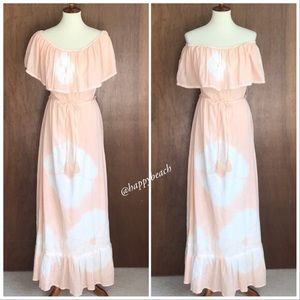 Billabong Maxi Tie Dye Off-The-Shoulder Dress